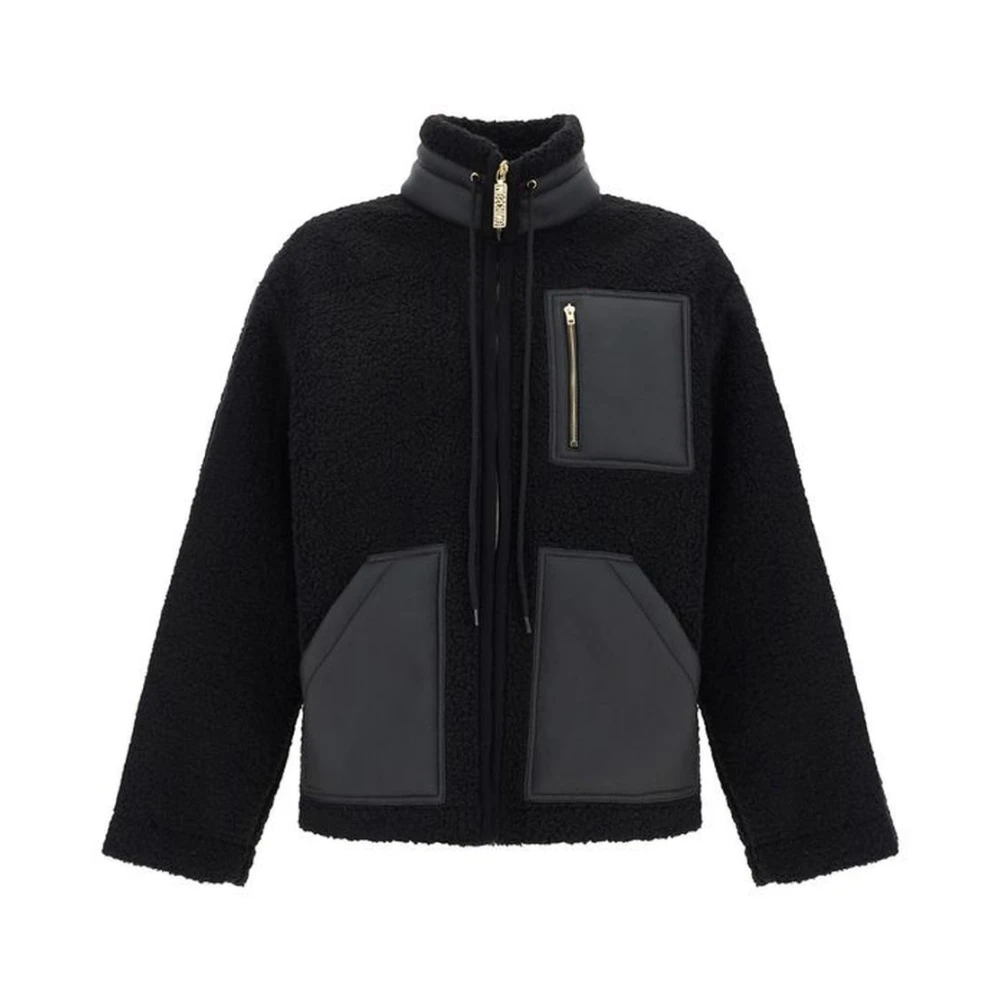 Moschino Jas met Shearling Effect en Ritssluiting Black Heren