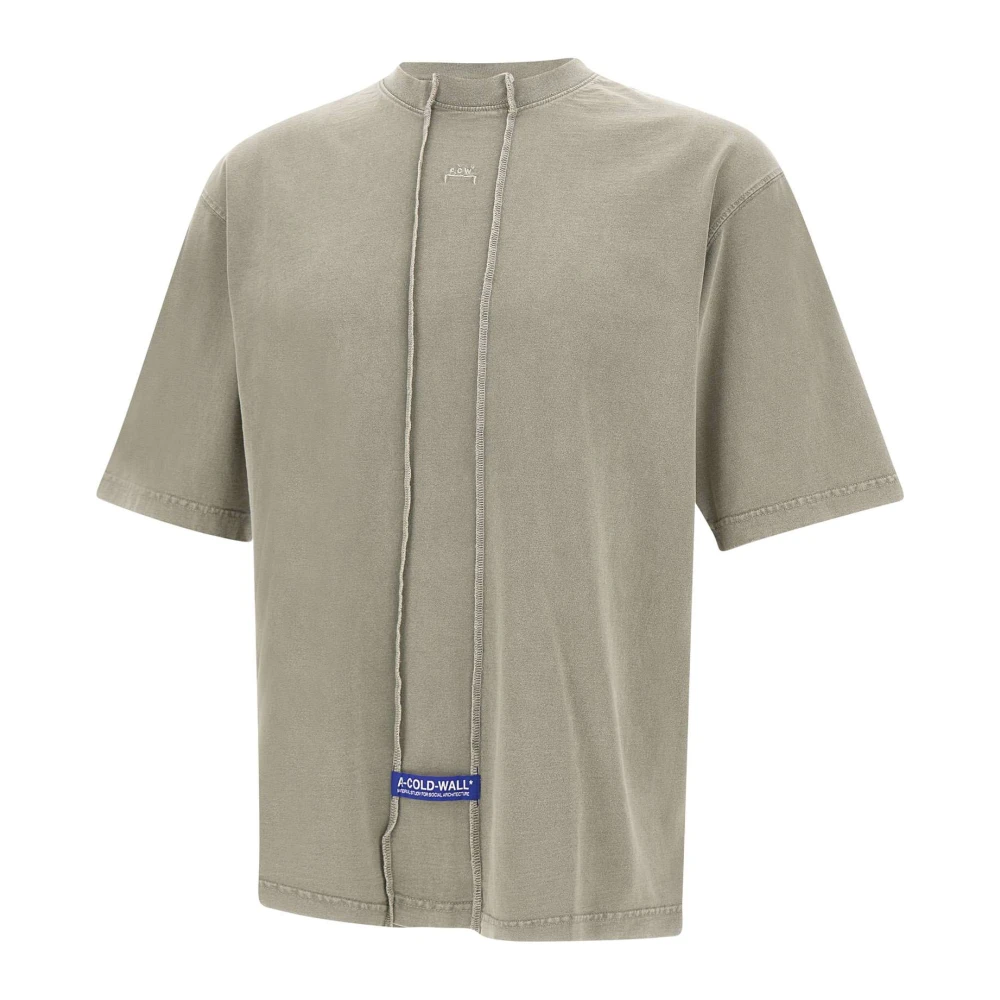 A-Cold-Wall Fracture Katoenen T-shirt Grijs Gray Heren