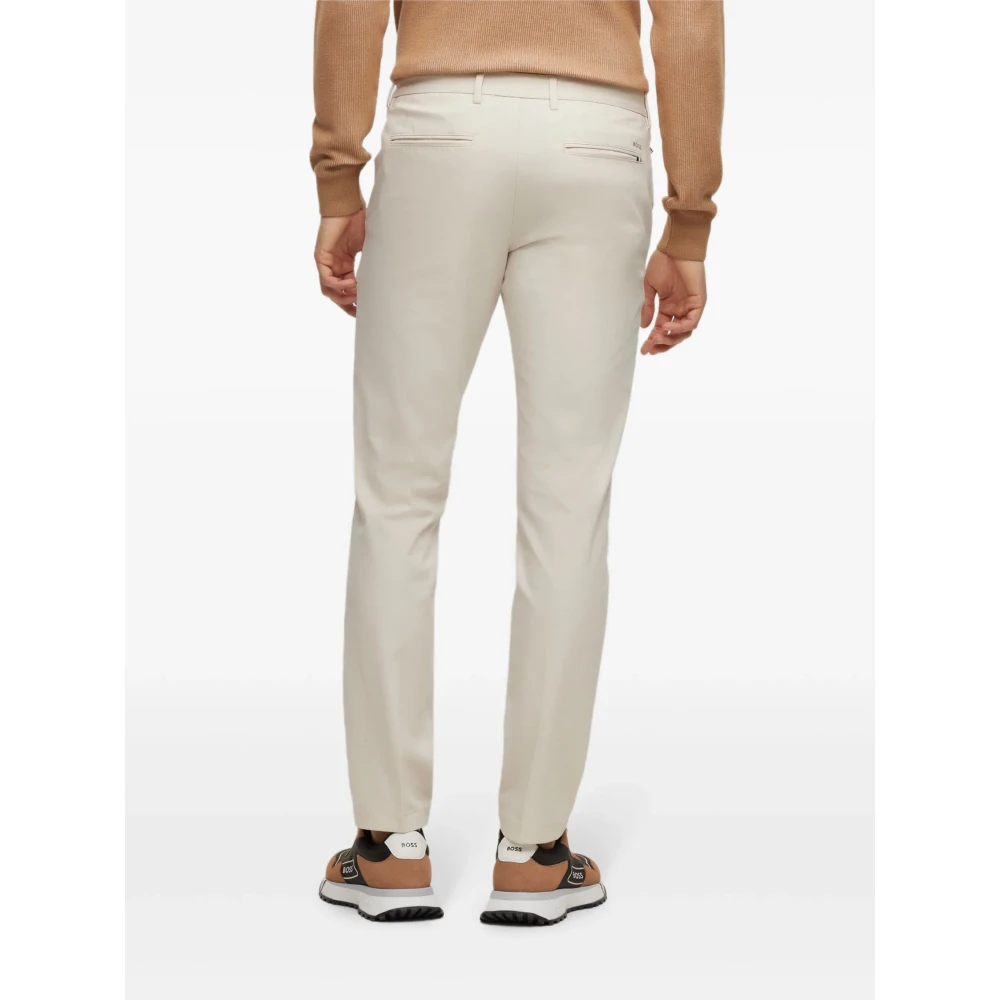 Hugo Boss Slim Fit Katoenen Stretchbroek White Heren