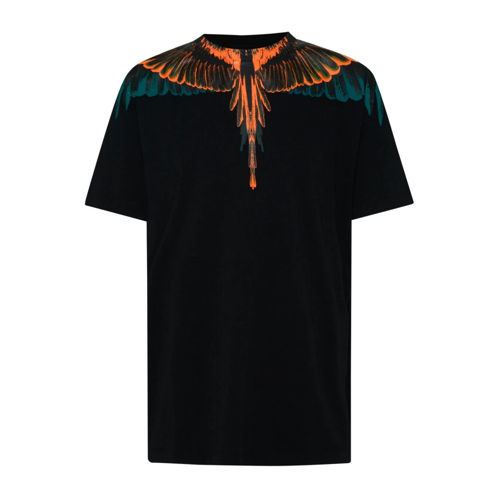 Marcelo Burlon Svart bomull T-shirt med orange Ali-tryck Black, Herr