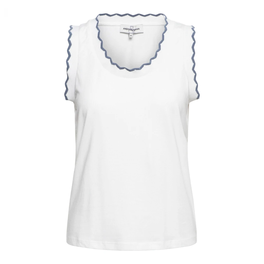 &Co Woman Top zonder mouwen Zomerse stijl White Dames