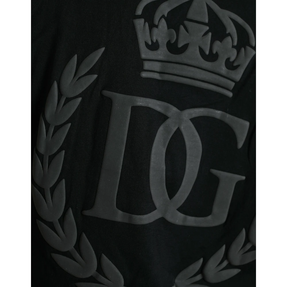 Dolce & Gabbana Geëmbosseerd Logo Katoenen T-shirt Black Heren