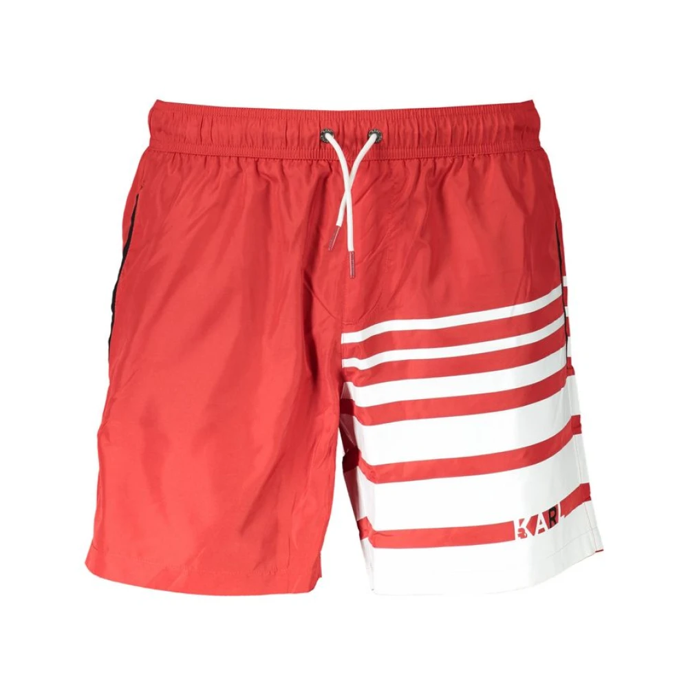 Karl Lagerfeld Men's Red Beachwear, S, Medium Swim Boxer