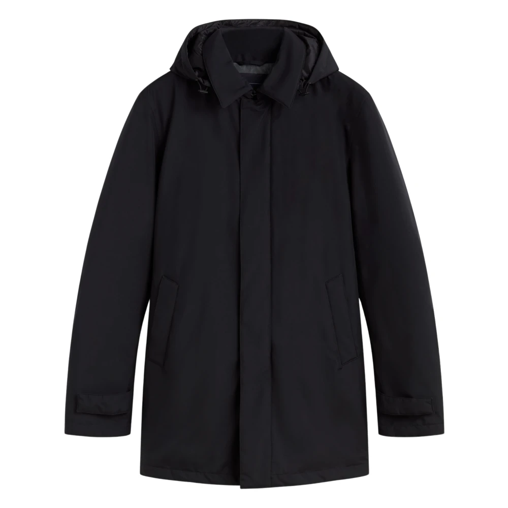 Herno Waterdichte Parka met Verstelbare Capuchon Black Heren