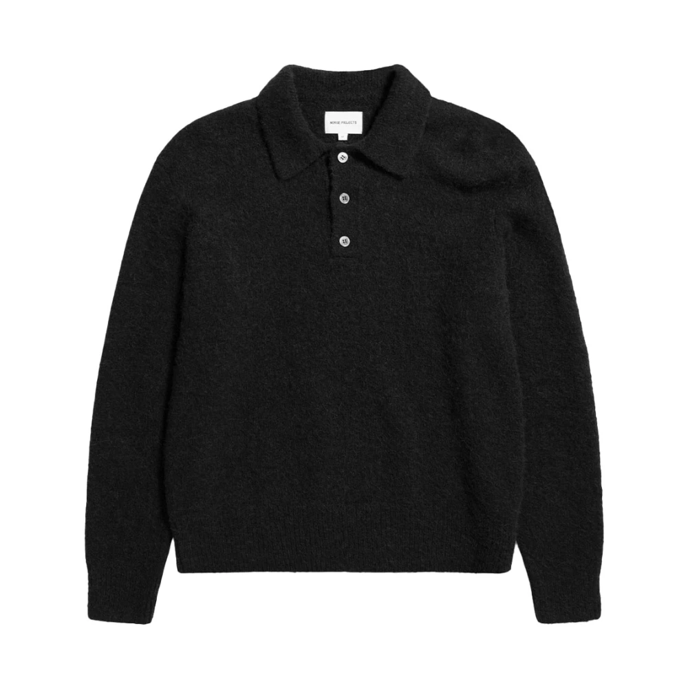 Norse Projects Casual Geborstelde Polo Rasmus Zwart Black Heren