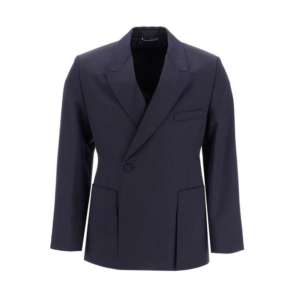 Dior Men's Blue Blazers, L, Bar Jacket With Oblique Closure