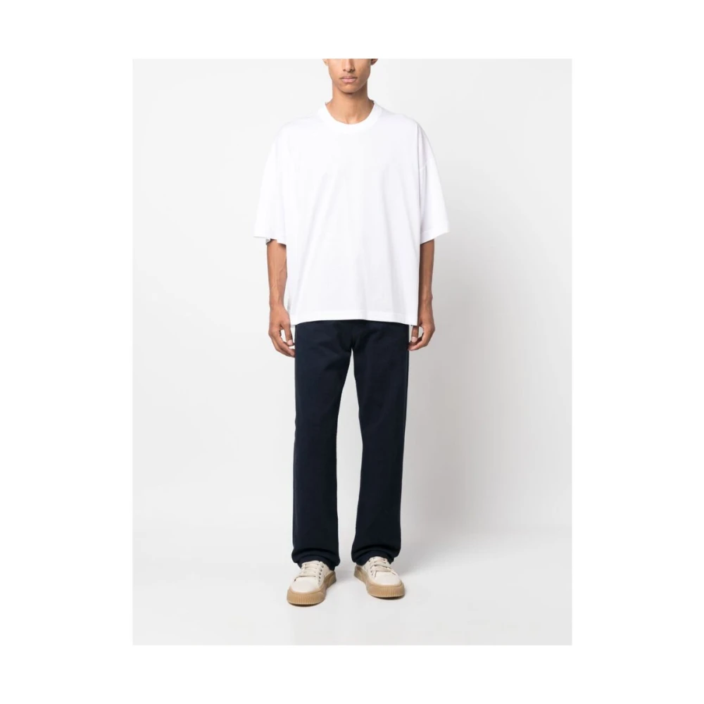 Studio Nicholson Witte Oversize Katoenen T-shirt White Heren