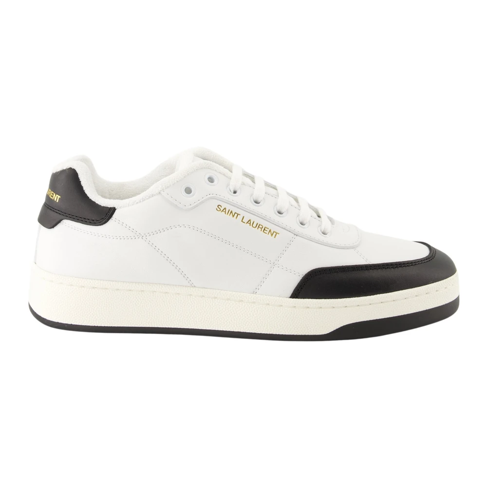 Saint Laurent Men's White Sneakers, 7 1/2 Uk, Leather Baskets Sl/61