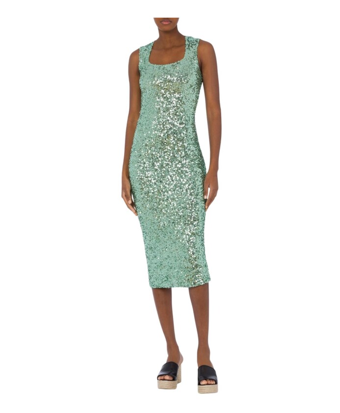 robe-midi-brodee-de-paillettes-vert