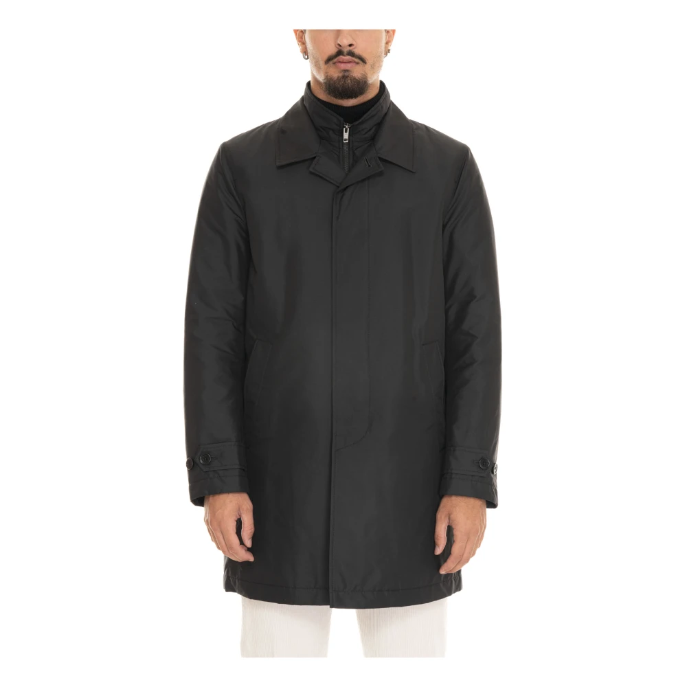 Fay Nylon jack met logo sluiting zakken Black Heren