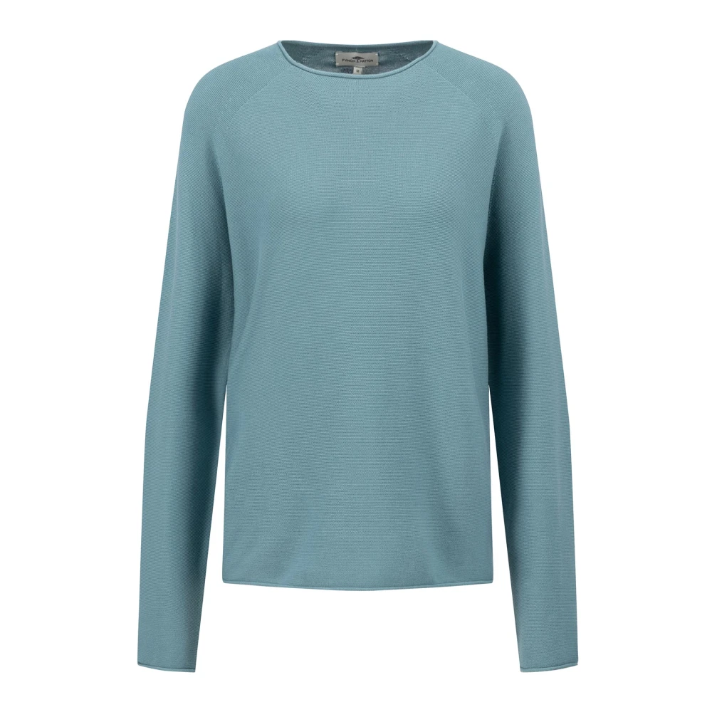 FYNCH-HATTON Fijne Katoen O-Neck Pullover Blue Dames