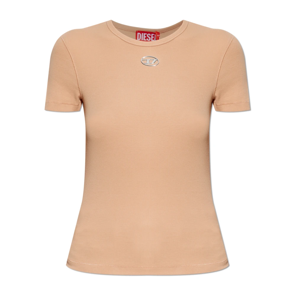 Diesel Vrouw Beige Tops Dames, S, Katoen, T-Ele-Long-Od Top