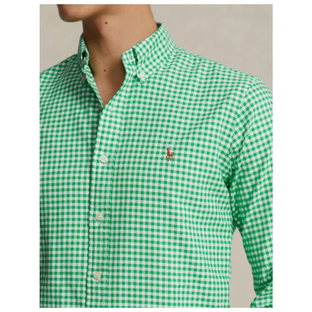 Polo Ralph Lauren Vichy Katoen Oxford Overhemd Green Heren