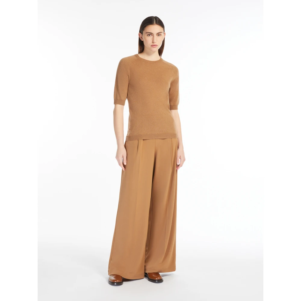 Max Mara Bruine Crepe Broek met Zakken Brown Dames