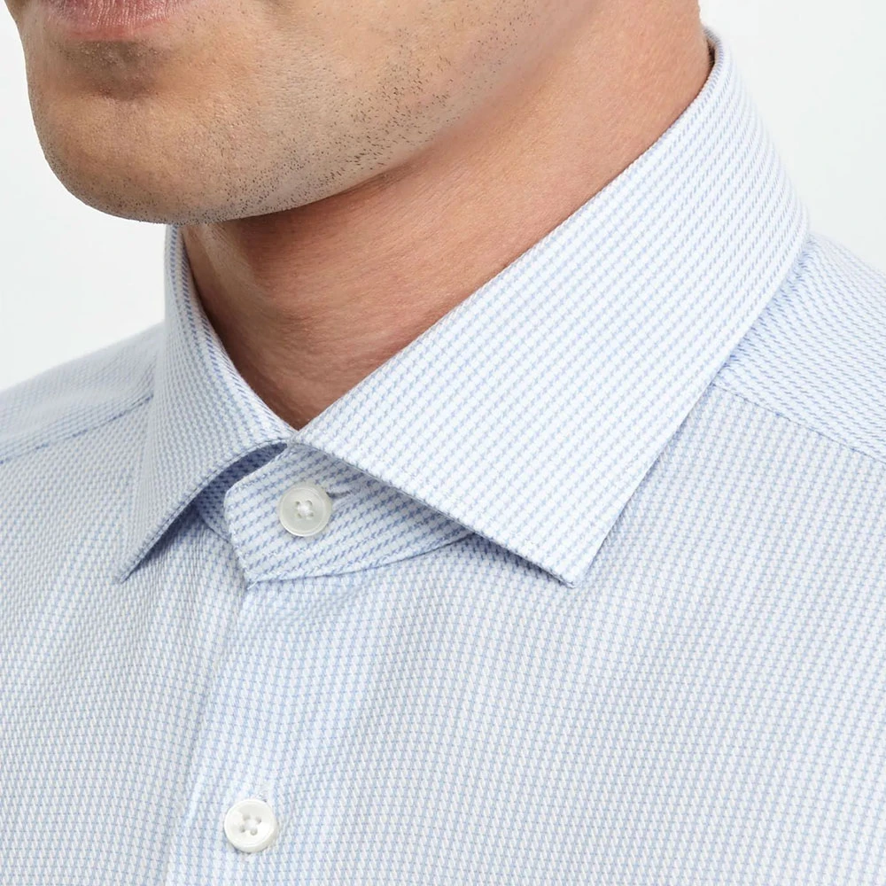 Xacus Klassieke Tailor Fit Overhemd Blauw Blue Heren