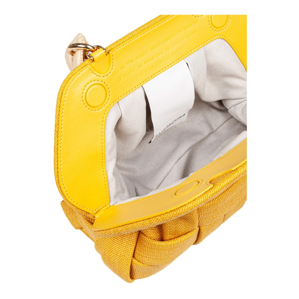 THEMOIRè Canvas Clutch Tas Geel Oker Yellow Dames