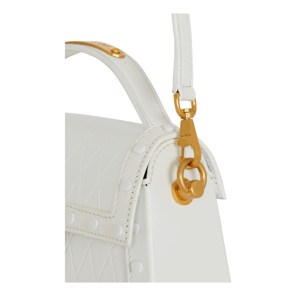 Balmain B-Buzz Dynasty tas in ruitgestanst kalfsleer White Dames