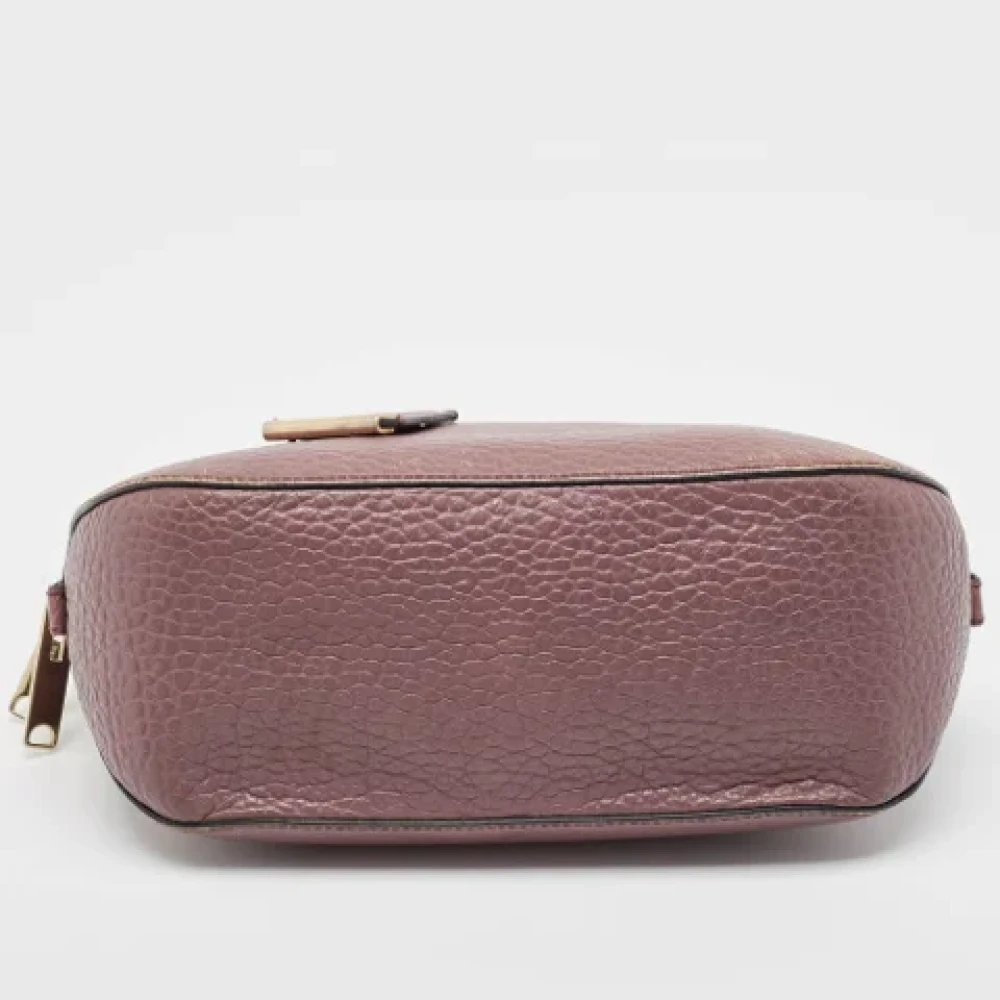 Burberry Vintage Pre-owned Leather handbags Purple Dames