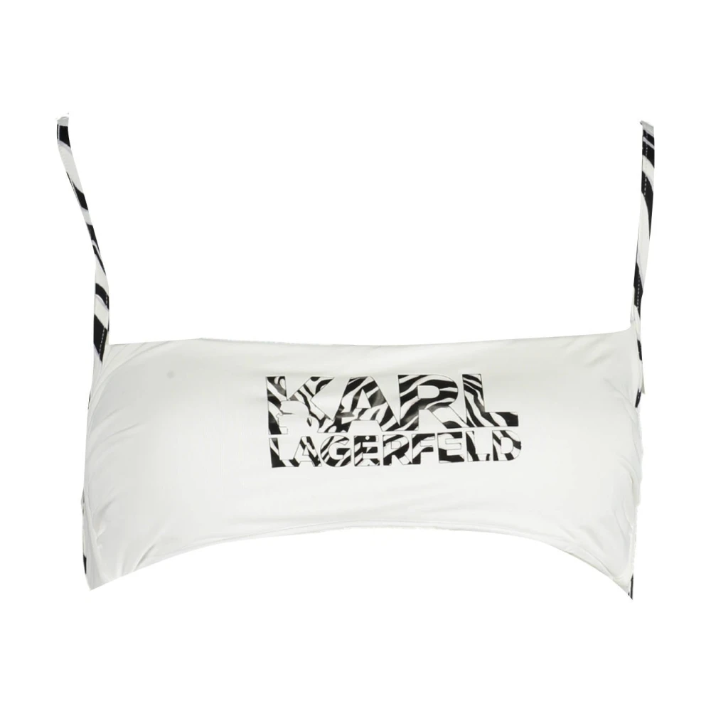 Karl Lagerfeld Witte Triangel Bikini Top met Verwijderbare Vulling White Dames