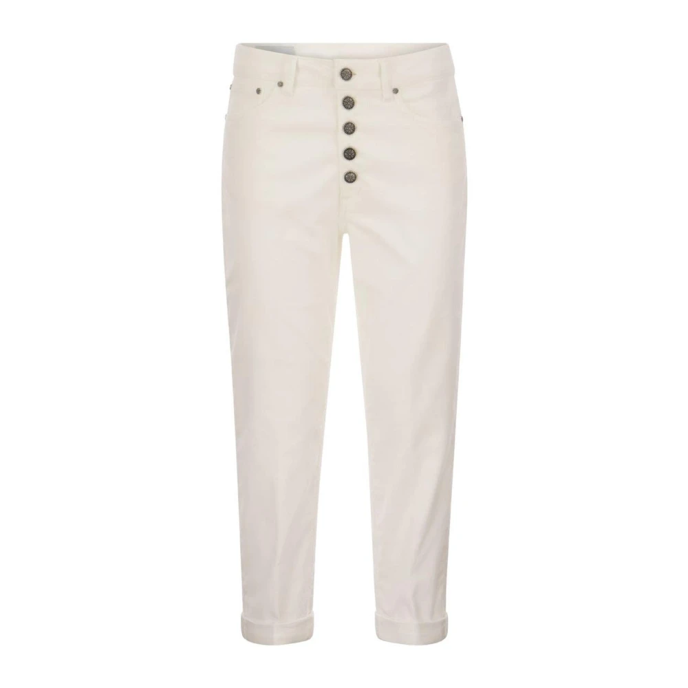 Dondup Vrouw Wit Broeken Dames, W26, Denim, Koons Cropped Straight Leg Jeans