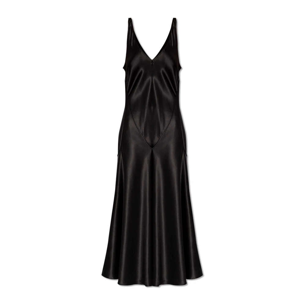 JW Anderson Satijnen jurk met twee lagen Black Dames