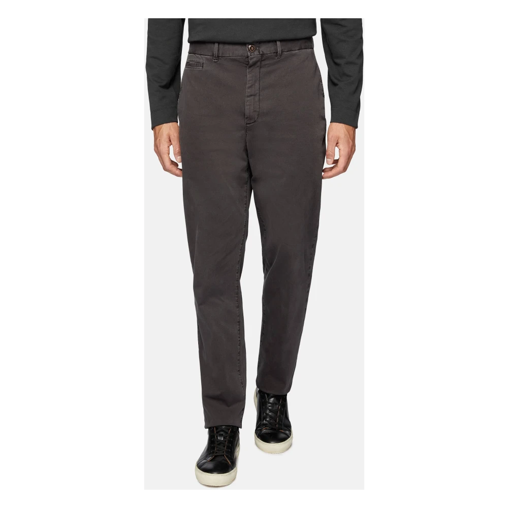 Boggi Milano Stretch Katoenen Gabardine Broek Gray Heren