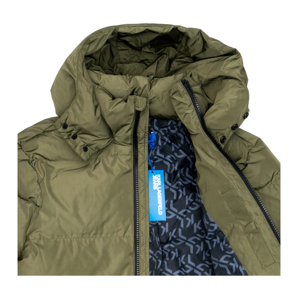 Karl Lagerfeld Puffer en parka Polyurethaan Green Heren