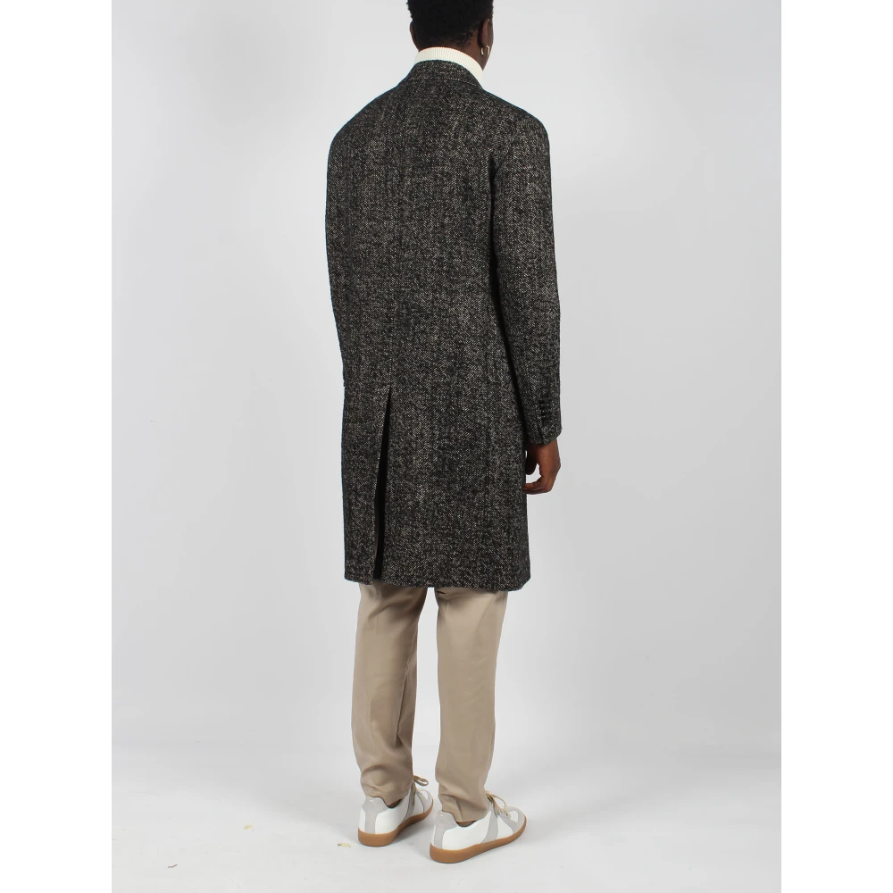Tagliatore Tweed Coat Gray Heren