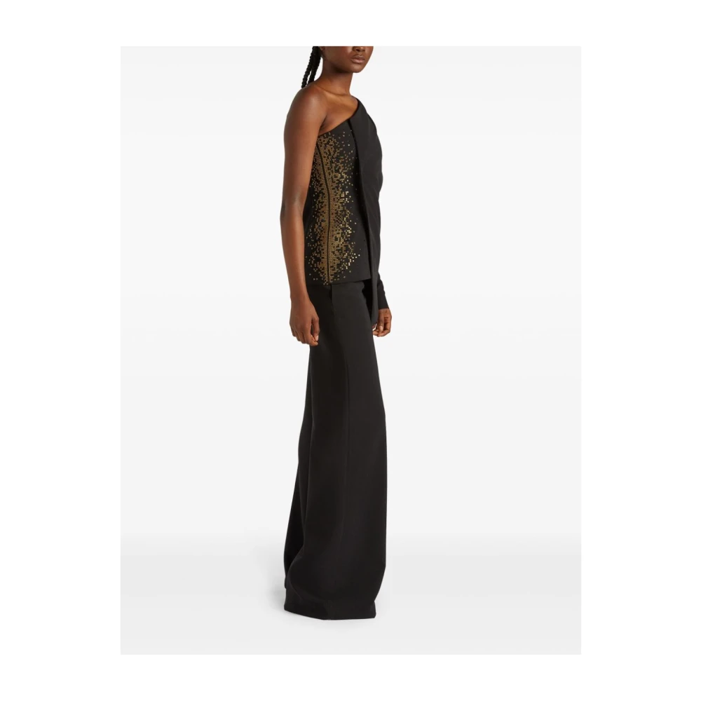 Genny Zwarte Strass Ring Top Black Dames