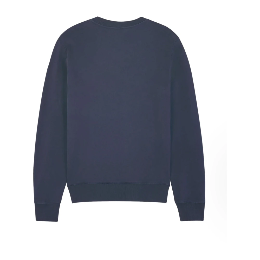 Maison Kitsuné Fox Head Patch Katoenen Sweatshirt Blue Heren