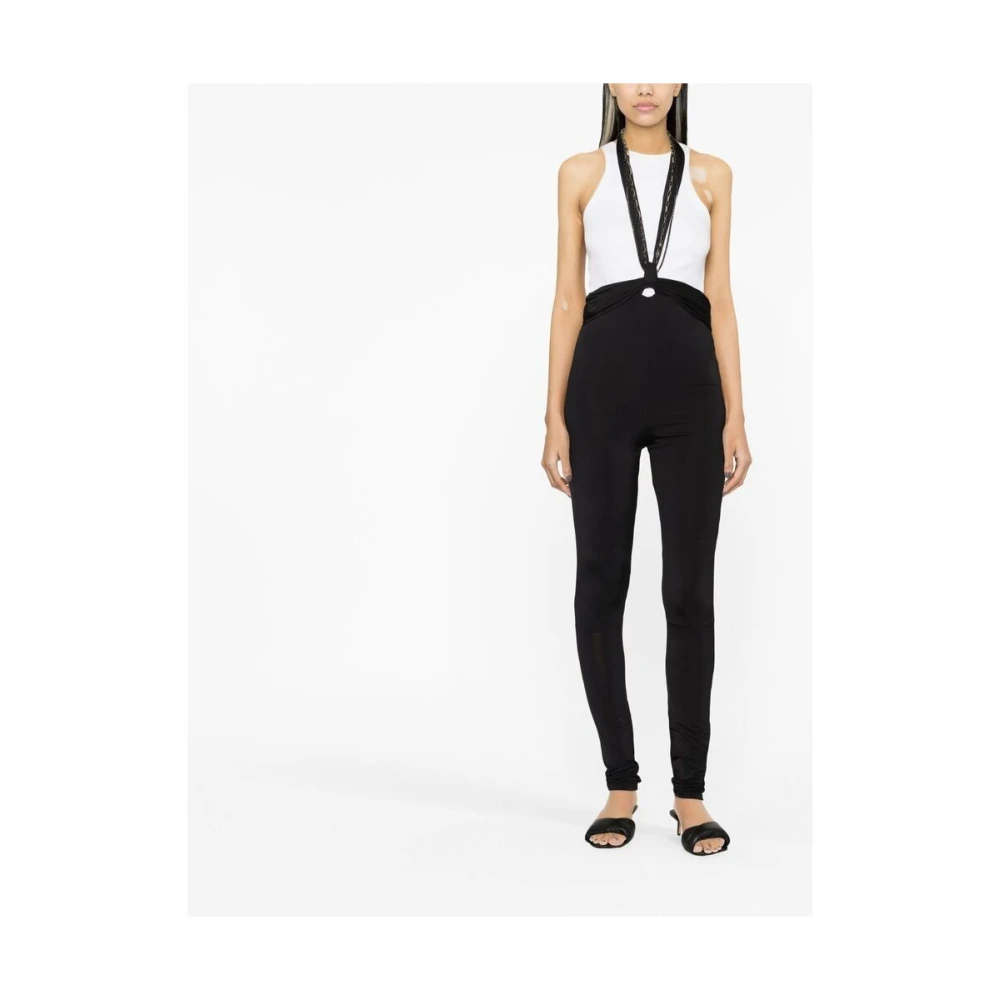 The Attico Zwarte Halternek Skinny Cut met Kettingdetail Black Dames