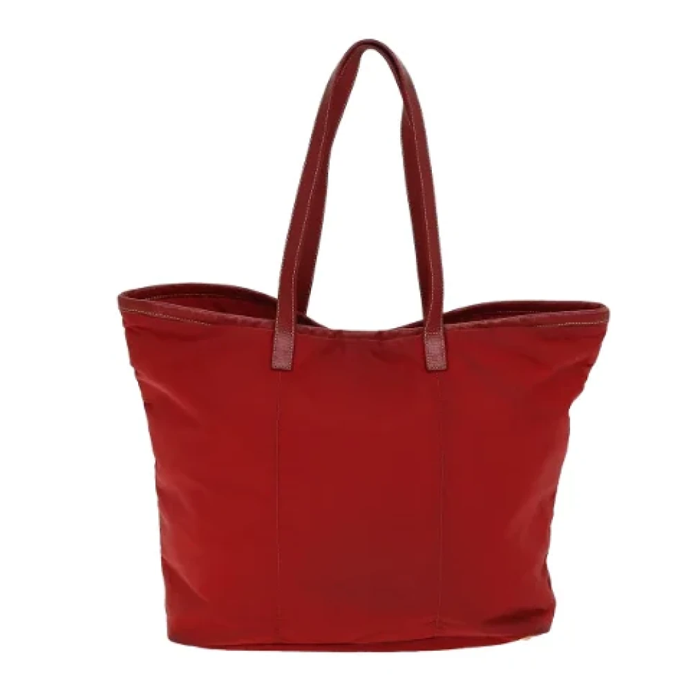 Prada Vintage Pre-owned Nylon totes Red Dames