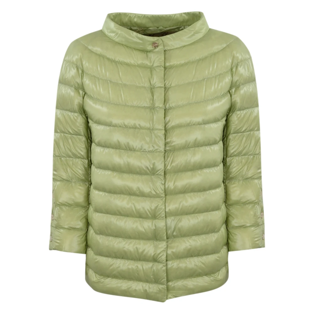 Herno Groene Gewatteerde Nylon Donsjas Green Dames