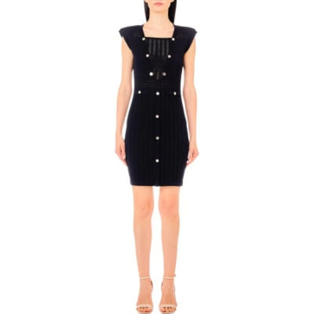 Liu Jo Femme Noir Robes, Taille: 42 Fr Robe Tricot Avec Boutons