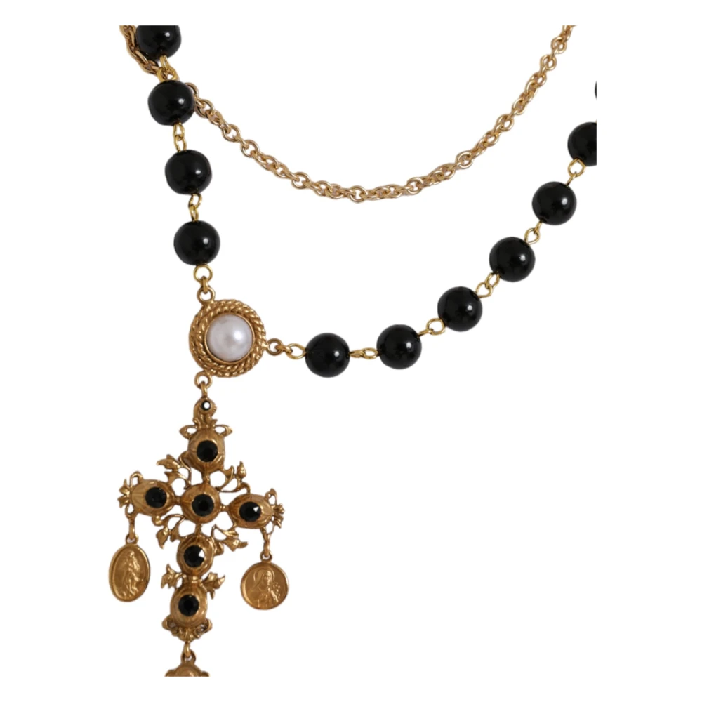 Dolce & Gabbana Wit Katoenen Ketting T-Shirt White Dames