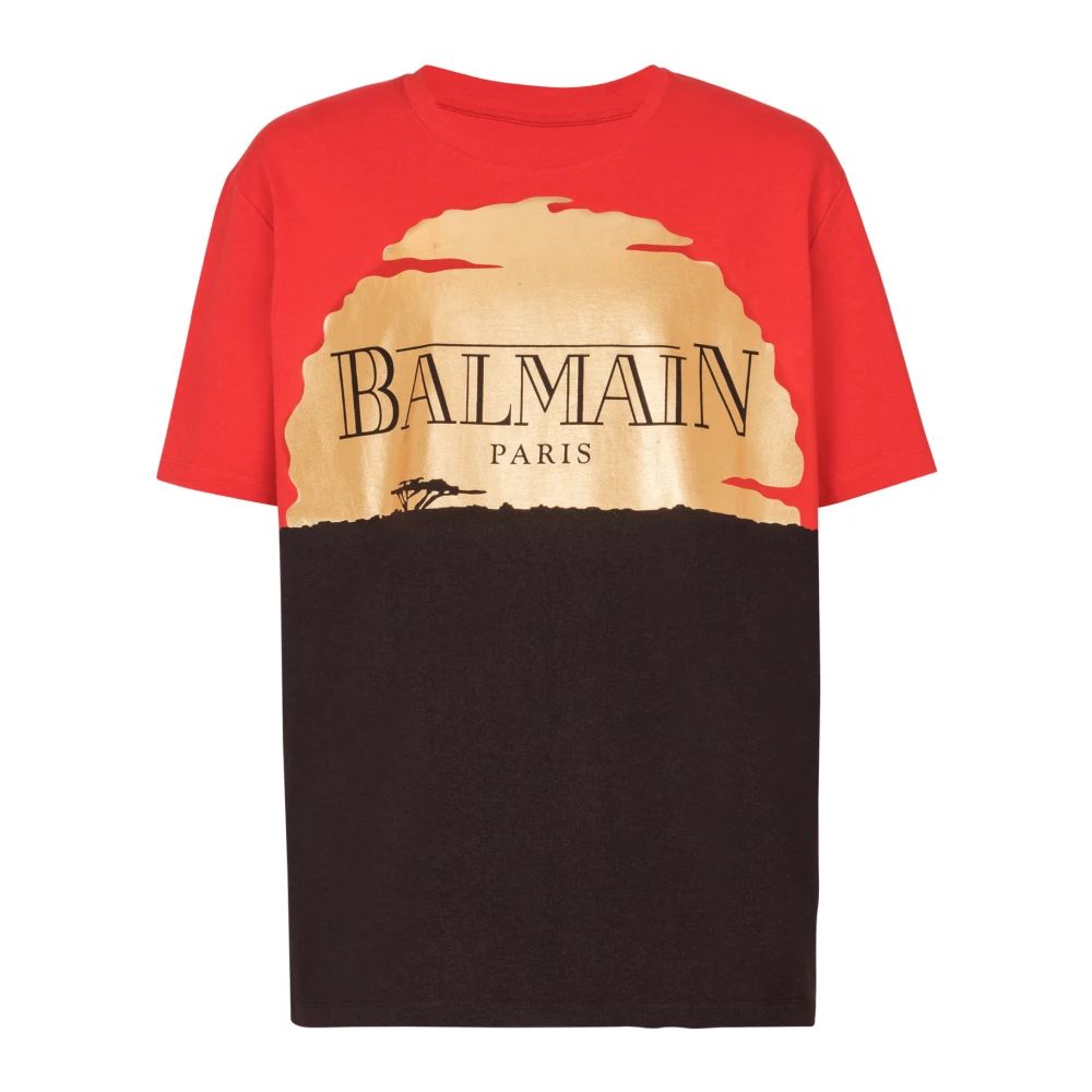 Balmain Disney x The Lion King T-shirt met zonsondergangprint Multicolor Heren