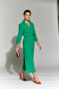 robe-midi-verte-avec-col-croise