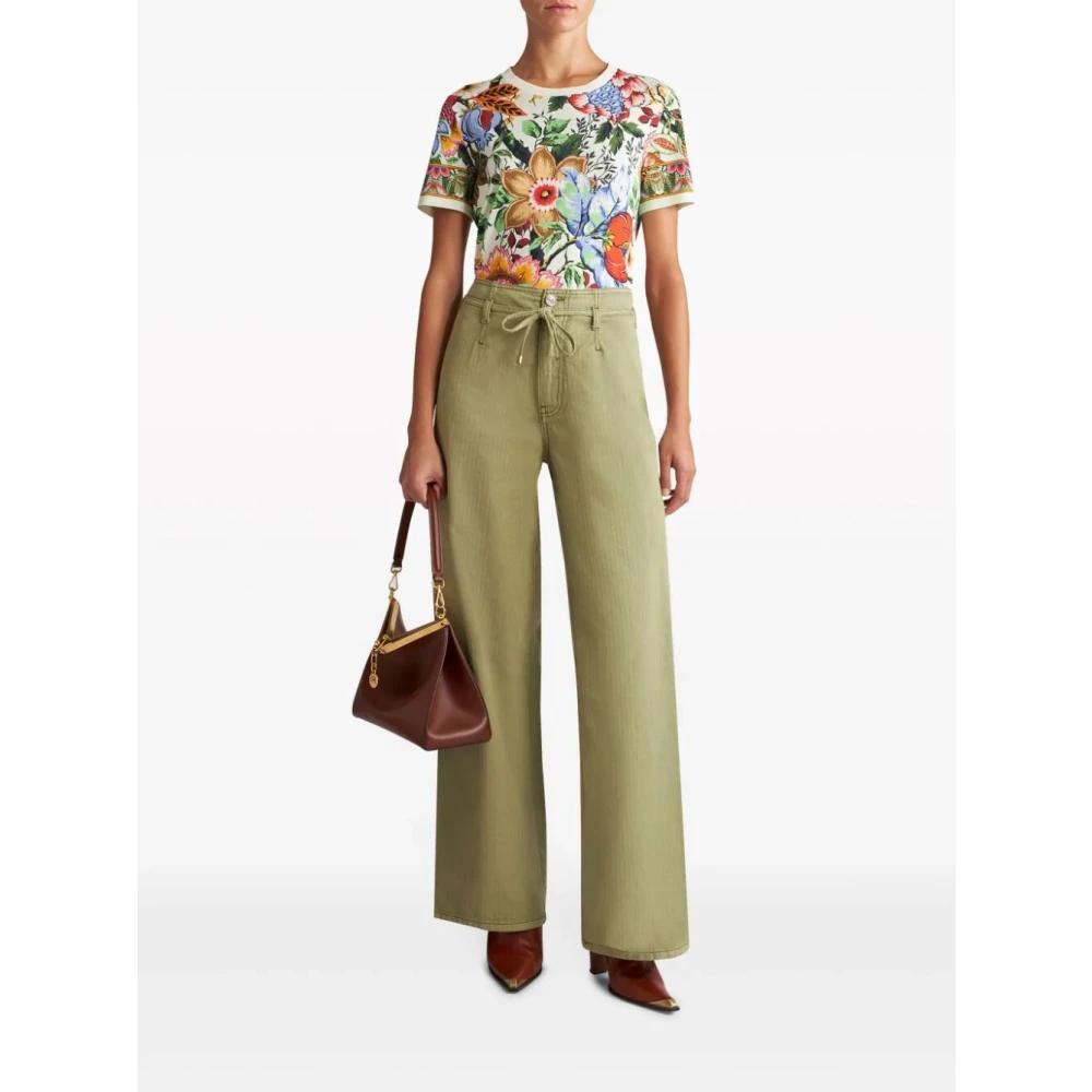 ETRO Wide Jeans Green Dames
