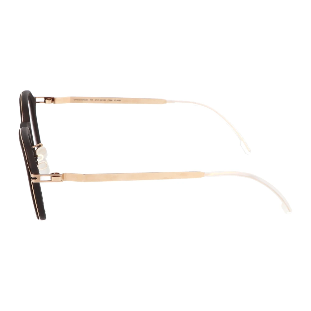 Mykita Moderne vierkante metalen montuur bril Brown Dames