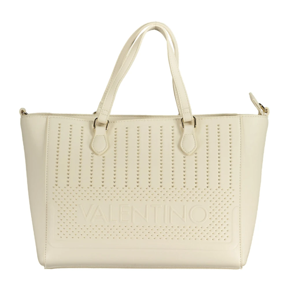 Valentino by Mario Valentino Nieuwe Zwarte Valentino Handtas met Gouden Decoraties Beige Dames