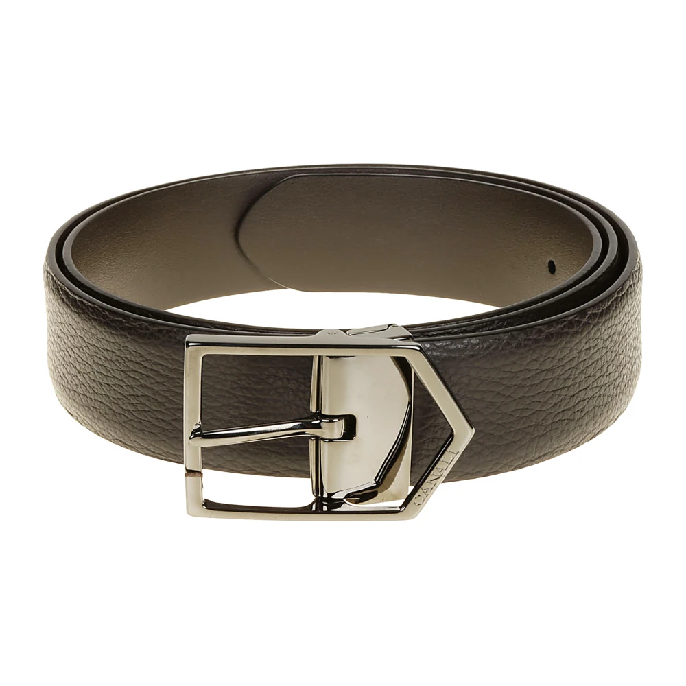 Canali Luxe Leren Riem Ambachtelijk Vervaardigd Brown Heren