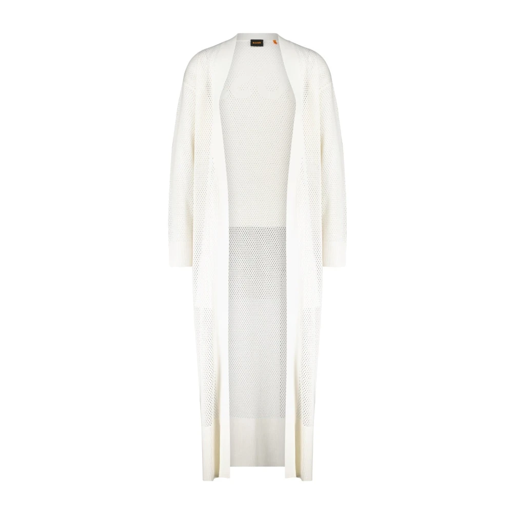 Hugo Boss Sommar Cardigan i Öppen Stickning White, Dam