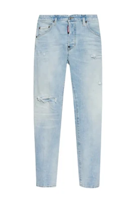 Jeans med slitningar och blekning