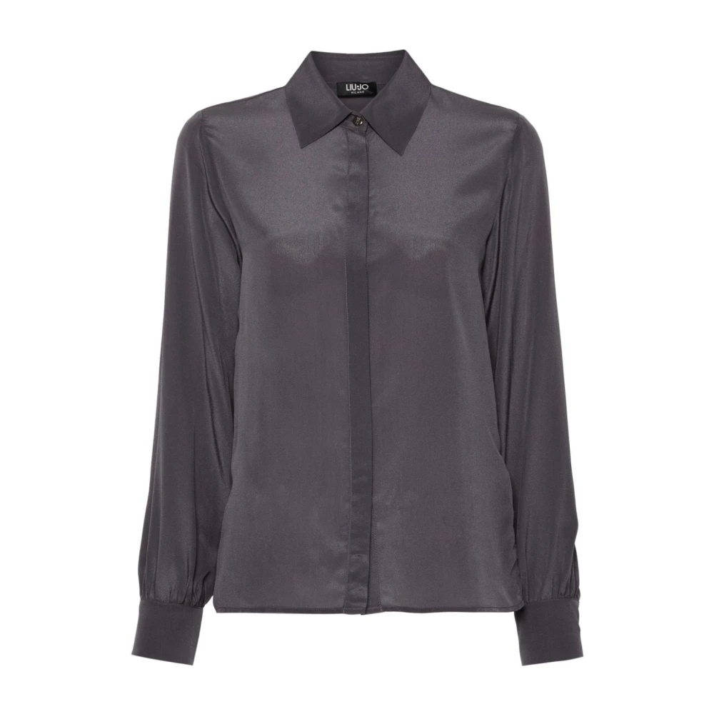 Liu Jo Zijden Crepe Grijze Shirt Gray Dames