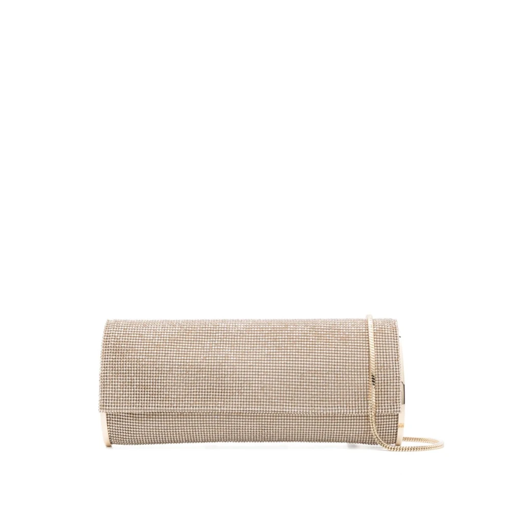 Benedetta Bruzziches Women's Beige Crystal Mesh Clutch Bag Sand