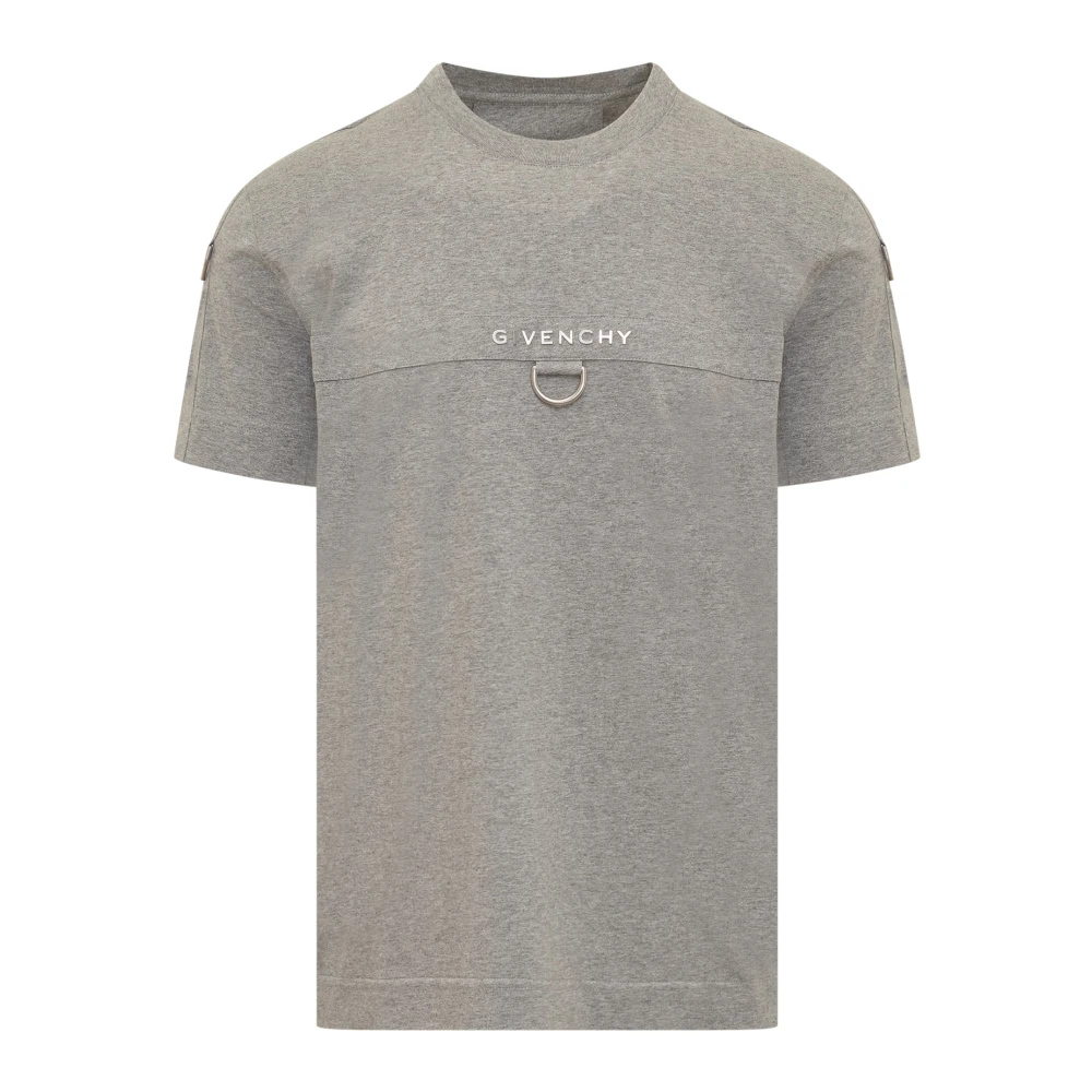 Givenchy Korte Mouwen T-shirt met Ronde Hals en Ingedrukt Logo Gray Heren