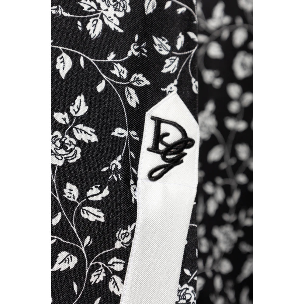 Dolce & Gabbana Overhemd met bloemenmotief Black Heren