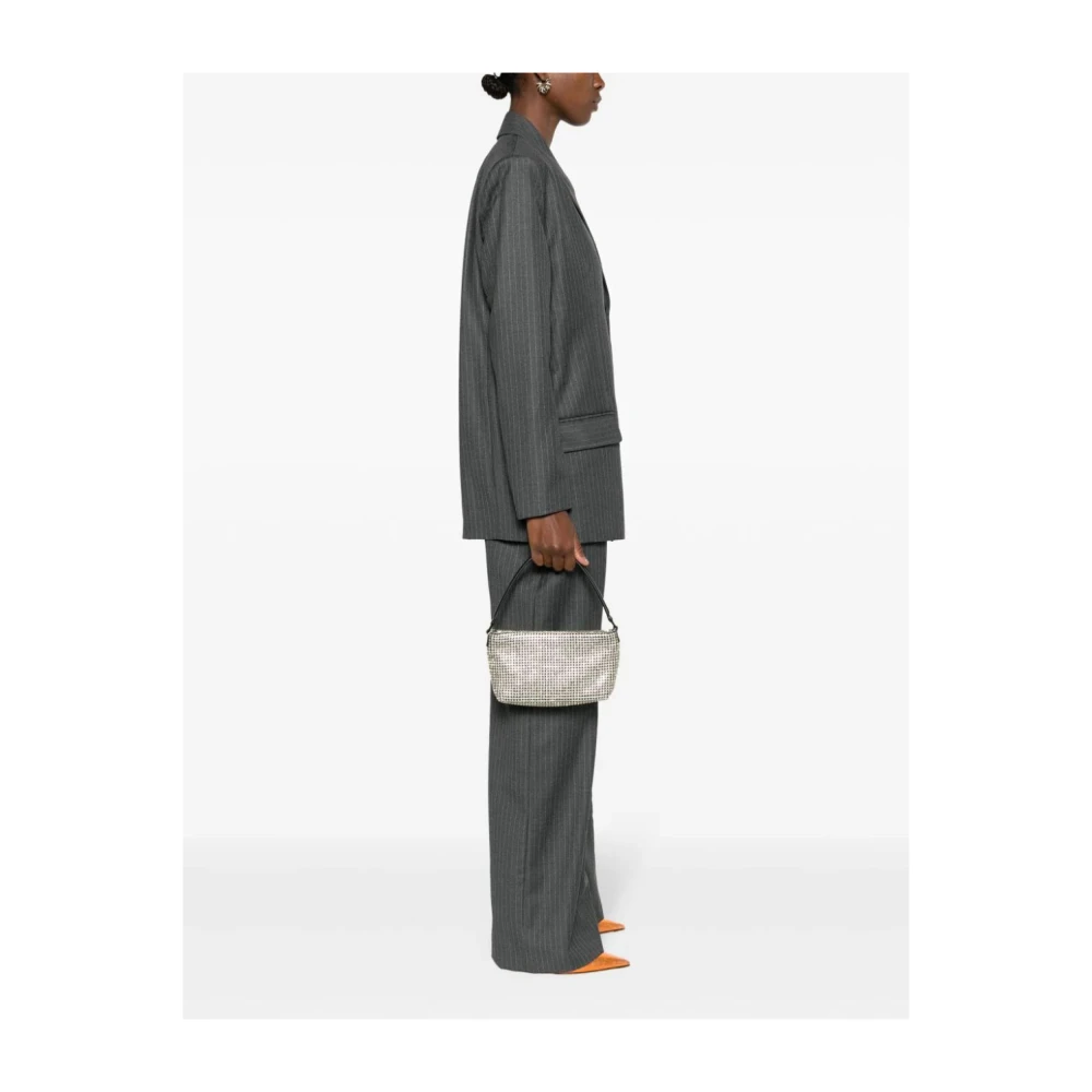 Self Portrait Champagne Diamante Hobo Tas Beige Dames