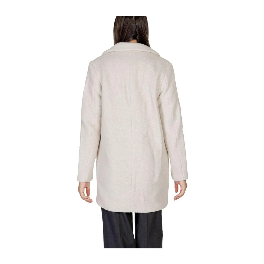 Ichi Beige Wool Blend Jassen & Mantels Beige Dames