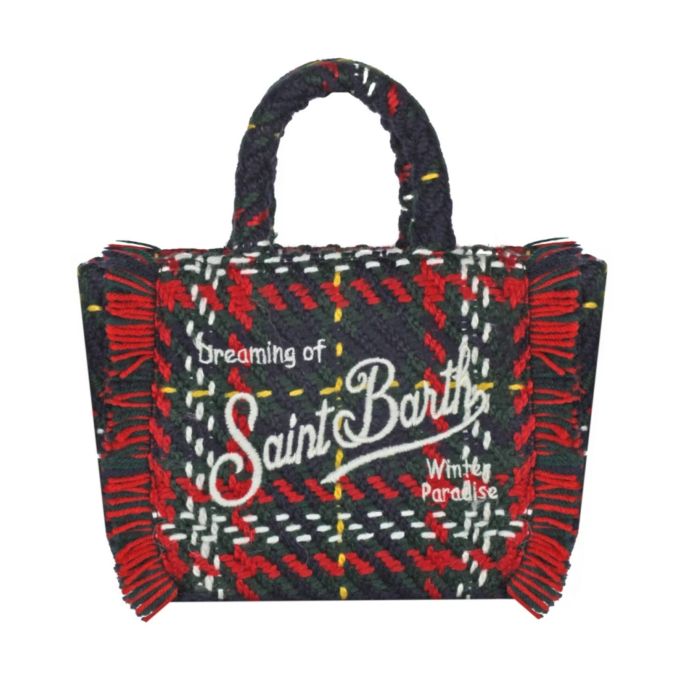 MC2 Saint Barth Tartan Mini Vanity Tas met Franjes Multicolor Dames